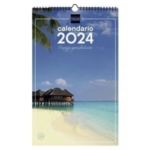 Calendario Pared Espiral 25X40 Paisajes Paradisiacos Finocam 2024