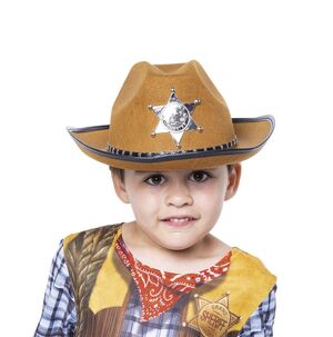 Sombrero Infantil Sheriff Marron