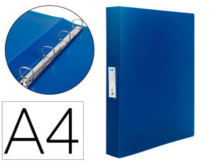 Carpeta Liderpapel Canguro 2 Anillas 40 mm Mixtas Polipropileno Din A4 Azul Translicudo