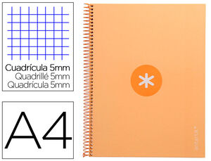 Cuaderno Espiral 5X5 mm A4 Antartik Micro 80 Hj 90 Gr Amarillo Claro