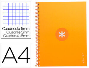 Cuaderno Espiral 5X5 mm A4 Antartik Micro 80 Hj 90 Gr Mostaza