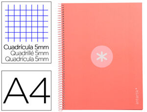 Cuaderno Espiral 5X5 mm A4 Antartik Micro 80 Hj 90 Gr Rosa Claro