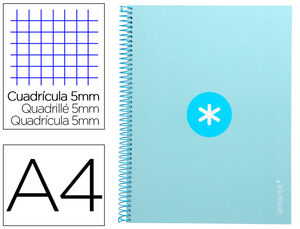 Cuaderno Espiral 5X5 mm A4 Antartik Micro 80 Hj 90 Gr Celeste