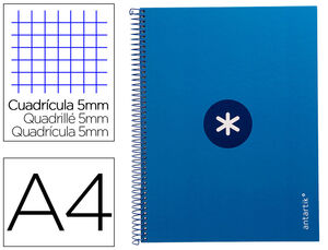 Cuaderno Espiral 5X5 mm A4 Antartik Micro 80 Hj 90 Gr Azul Oscuro