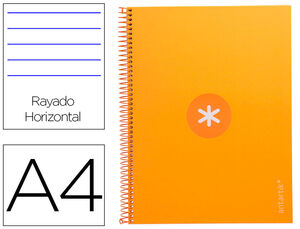Cuaderno Espiral Liderpapel A4 Micro Antartik Tapa Forrada80H 90 Gr Horizontal 1 Banda 4 Taladros Color Mostaza