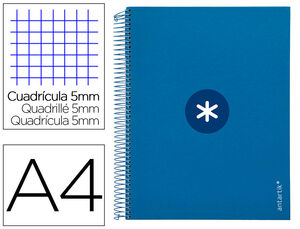 Cuaderno Espiral 5X5 mm A4 Antartik Micro 120 Hj 100 Gr Azul Oscuro