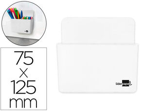 Cubilete Portalapices Liderpapel Plastico Magnetico Blanco 125X75X40 mm