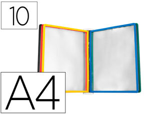 Portacatalogo de Pared Plastico Liderpapel con 10 Fundas Din A4 Colores Surtidos