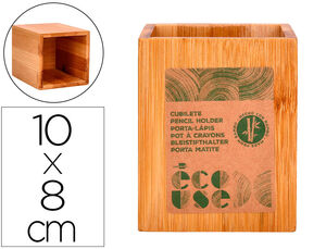 Cubilete Portalapices Liderpapel Ecouse Bambu 8X8X10 cm