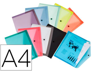 Dossier Broche Liderpapel Transparente A4 Paquete de 12 Unidades Colores Surtidos