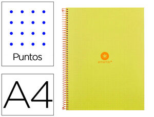 Cuaderno Espiral Puntos A4 Micro Antartik 80 Hj 90 Gr 1 Banda 4 Taladros Amarillo