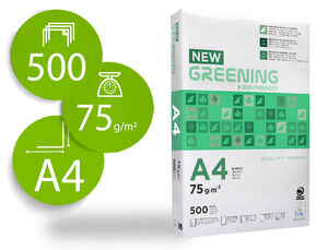 Papel Fotocopiadora Greening Din A4 75 Gramos Paquete de 500 Hojas