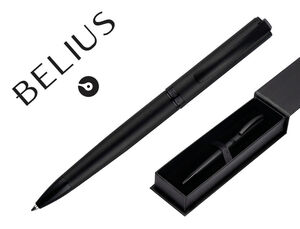 Roller Belius Turbo Aluminio Diseño Negro Tinta Azul Caja de Diseño
