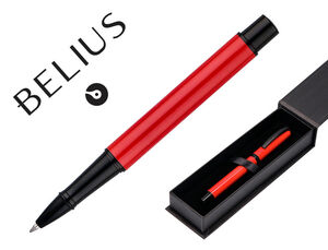 Boligrafo Belius Turbo Aluminio Diseño Rojo y Negro Tinta Azul Caja de Diseño