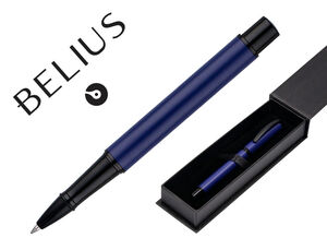 Boligrafo Belius Turbo Aluminio Diseño Azul y Negro Tinta Azul Caja de Diseño