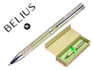 Roller Belius Ink Dreams Aluminio Diseño Verde Matcha y Rosa Plateado Frase Interior Caja Diseño Tinta Negra