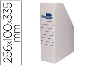 Revistero Liderpapel Carton con Ollao en el Lomo Blanco 256X100X335 mm