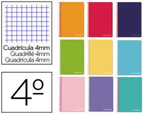 Cuaderno Espiral 4X4 mm Liderpapel 4º Witty T/d Dura 80 Hj 75 Gr Colores Surtidos