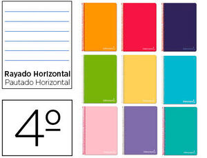 Cuaderno Espiral Rayado 4º Witty Tapa Dura 80 Hj 75 Gr con Margen Colores Surtidos