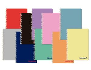 Cuaderno Espiral Pauta 2,5 mm A5 Wonder Tapa Plastico 80 Hj 90 Gr con Margen Colores Surtidos