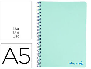 Cuaderno Espiral Liderpapel A5 Micro Wonder Tapa Plastico 120H 90G Cuadro 5Mm 5 Bandas 6 Taladros Co