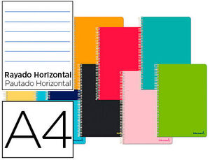 Cuaderno Espiral Liderpapel A4 Micro Jolly Tapa Forrada 140H 75 Gr Horizontal 5 Bandas4 Taladros Col