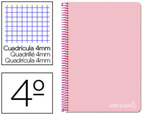 Cuaderno Espiral 4X4 mm 4º Witty T/d 80 Hj 75 Gr Rosa