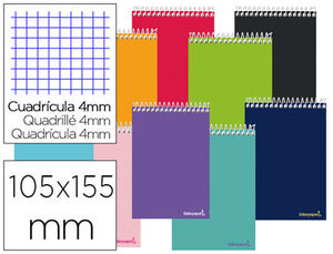 Cuaderno Espiral 4X4 mm 8º Apaisado Smart T/b 80 Hj 60Gr Colores Surtidos