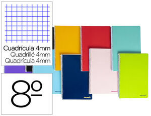 Cuaderno Espiral 4X4 mm 8º Smart T/b 80 Hj 60Gr Colores Surtidos