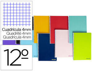 Cuaderno Espiral Liderpapel Bolsillo Doceavo Smart Tapa Blanda 80H 60Gr Cuadro 4Mm Colores Surtidos