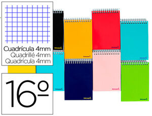 Cuaderno Espiral 4X4 mm 16º Apaisado Smart T/b 80 Hj 60Gr Colores Surtidos