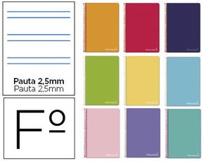 Cuaderno Espiral Liderpapel Folio Witty Tapa Dura 80 Hj 75 Gr Pauta 2,5Mm con Margen Colores Surtidos