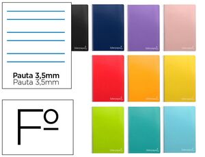 Cuaderno Espiral Liderpapel Folio Witty Tapa Dura 80H 75Gr Rayado Montessori 3,5Mm Colores Surtidos