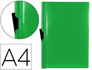 Carpeta Liderpapel Dossier Pinza Lateral Polipropileno Din A4 Verde Translucido 60 Hojas Pinza Deslizante