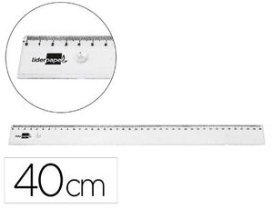 Regla Liderpapel Plastico Irrompible Transparente 40 cm