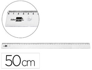 Regla Liderpapel Plastico Irrompible Transparente 50 cm