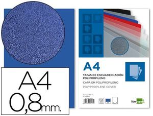 Tapa Encuadernar Liderpapel Pp A4 0,8 mm Azul