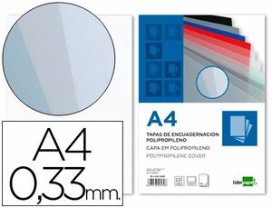 Tapa Encuadernar Liderpapel A4 Pp 0,3 mm Translucida Paquete 150 ud