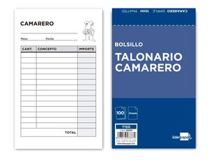Talonario Liderpapel Camarero Bolsillo Original T150
