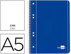 Cuaderno Espiral Liderpapel A5 Micro Serie Azul Tapa Blanda 80H 80 Gr Liso 6Taladros Azul