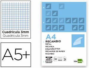 Recambio Liderpapel 3 mm 4º 100 Hj 60 Gr Paquete 100 ud