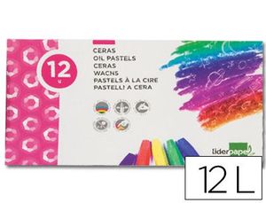 Lapices Cera Blanda Liderpapel Caja de 12 Colores Surtidos