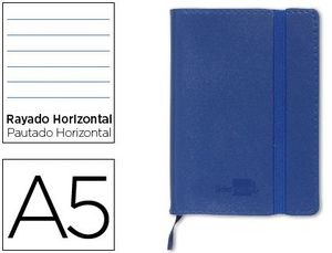 Cuaderno Liderpapel Simil Piel Azul A5 4X4 mm 120 Hj