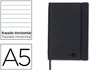 Cuaderno Liderpapel Simil Piel Negro A5 4X4 mm 120 Hj