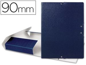 Carpeta Proyectos Liderpapel Folio Lomo 90 mm Carton Gofrado Azul