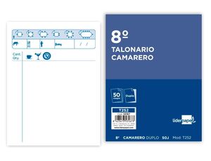 Talonario Liderpapel Camarero 8º Original y Copia T252 Zig Zag
