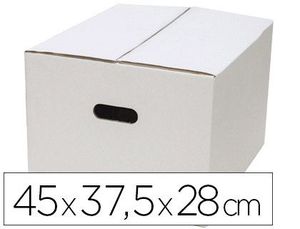 Caja para Embalar Q-Connect Blanca con Asas Doble Canal 450X280 mm