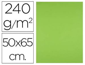 Cartulina Liderpapel 50X65 cm 240G/m2 Verde Hierba Paquete de 25 Unidades