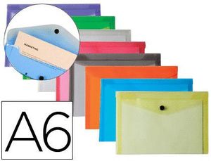 Pack 12 Sobres Broche Pp Liderpapel A6 Colores Surtidos