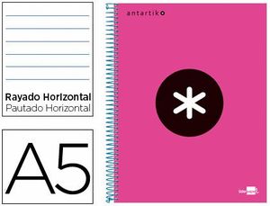 Cuaderno Espiral Liderpapel A5 Micro Antartik Tapa Forrada 120H 100 Gr Horizontal 5 Bandas 6 Taladro